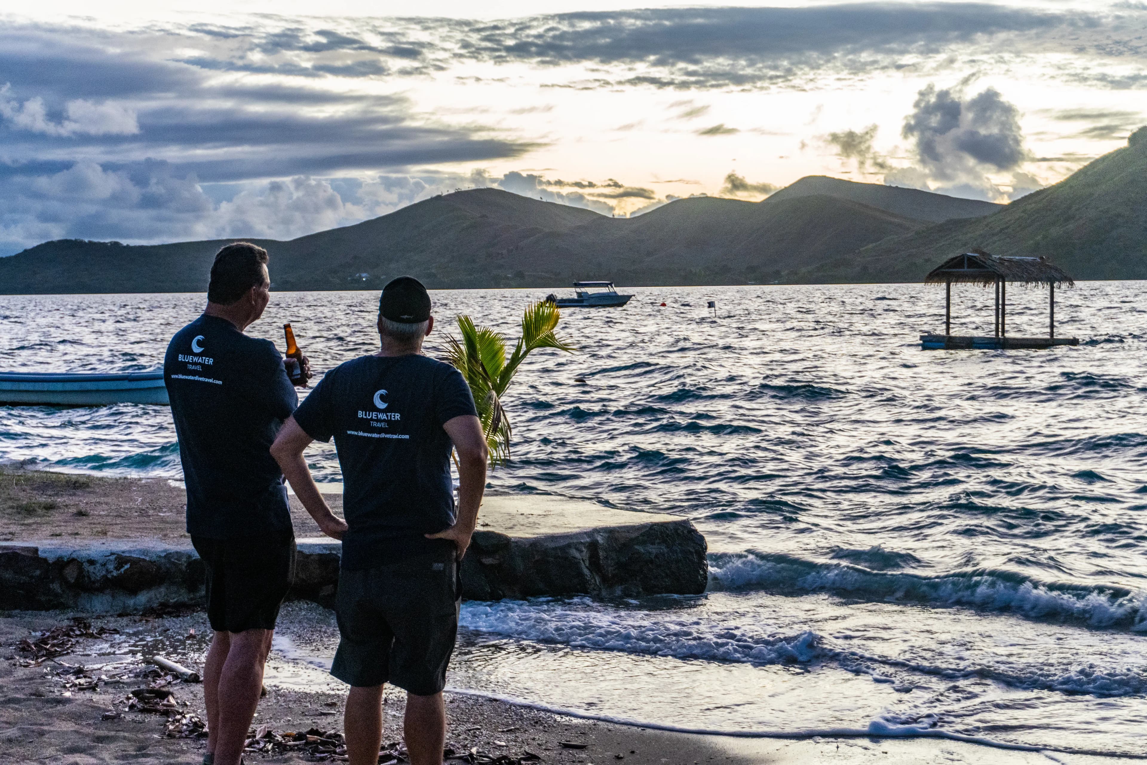 Beautiful sunset view with silhouettes