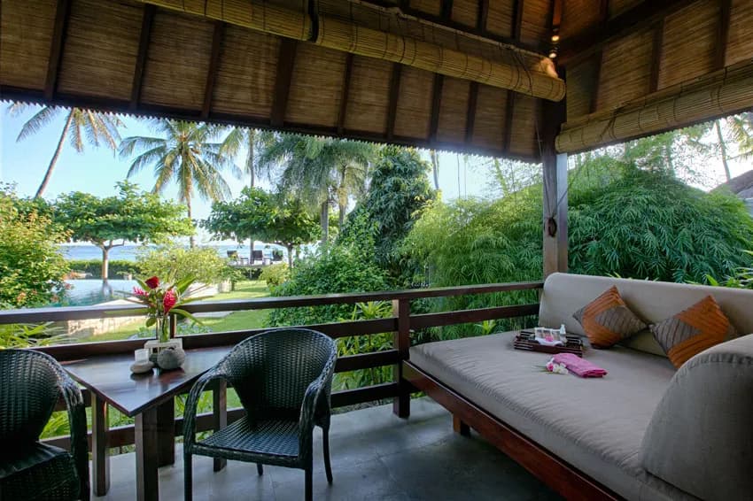 A grand terrace at a bungalow in Villa Markisa in Bali A grand terrace at a bungalow in Villa Markisa in Bali